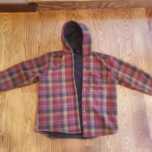 Men's XL wolverine hooded flannel shirt jacket